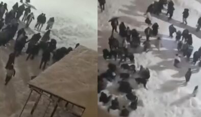 Kar kütlesi altında kalan 2 öğrenci hastaneye kaldırıldı