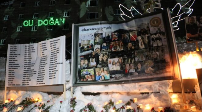 Kartalkaya'da yangın faciasında yaşamını yitirenler anıldı