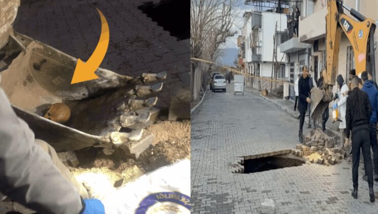 Korkunç olay: Yağışlardan yol çöktü, insan kafası bulundu