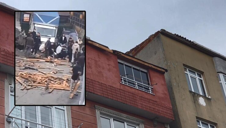 Lodos İstanbul'u fena vurdu! Bina çatısı yerinden söküldü