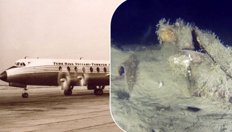 Marmara'nın derinliklerine gömülen uçağın enkazından parçalar görüntülendi