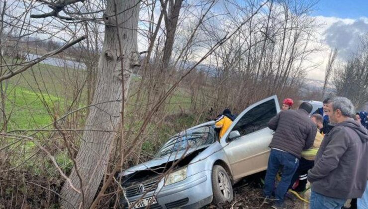 Otomobil ağaca çarptı: 1 yaralı!