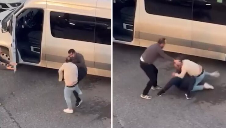 Pendik’te 2 sürücü arasındaki yumruklu kavga kamerada