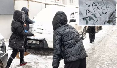 Şehirdeki çocuklar video çekti: Vali amca okulları tatil eder misiniz?