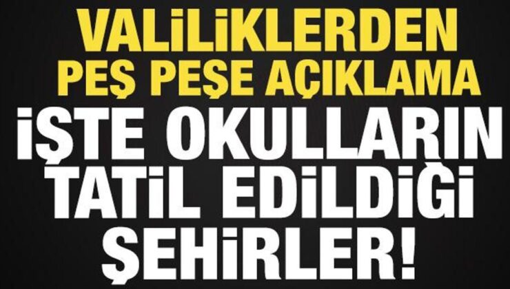 Son dakika: Valiliklerden peş peşe açıklama! 14 Ocak’ta okulların tatil edildiği iller…