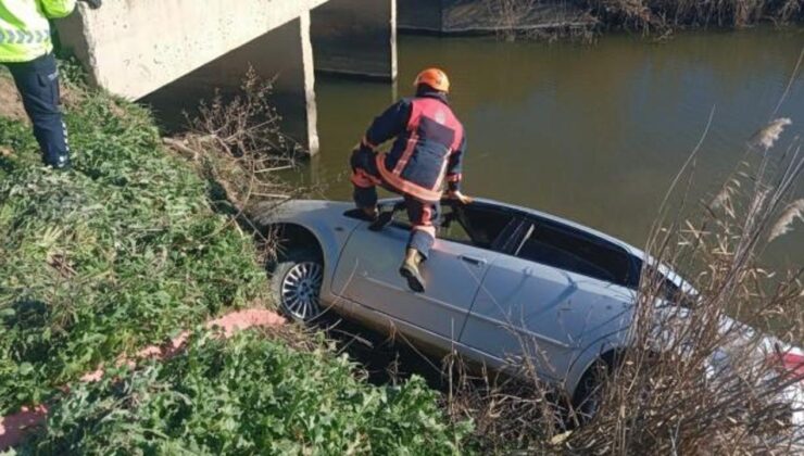 Sulama kanalına düşen otomobilin sürücüsü hayatını kaybetti