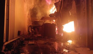 Sünger deposu alevlere teslim oldu