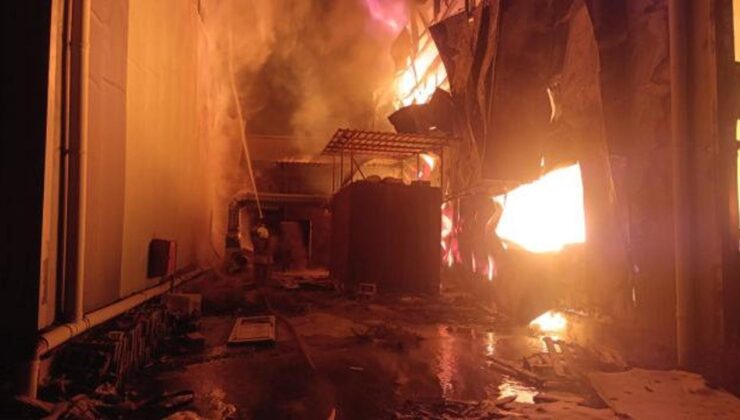 Sünger deposu alevlere teslim oldu