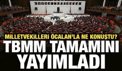 TBMM, İmralı görüşmesinin tam tutanaklarını yayımladı