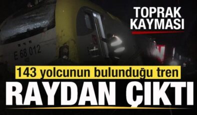 Toprak kaydı, yolcu treni raydan çıktı