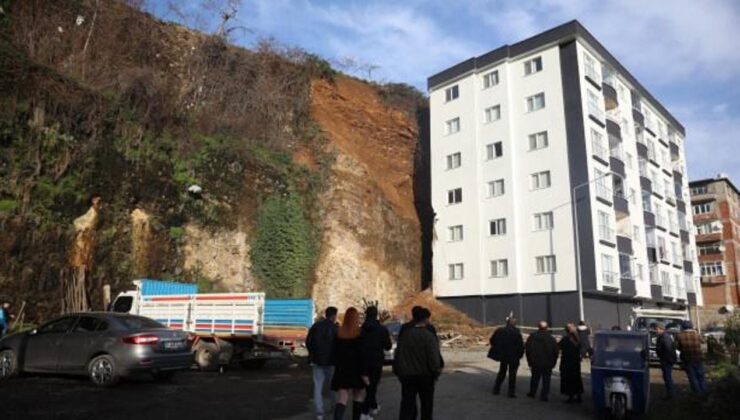 Trabzon’da heyelan: 6 katlı bina boşaltıldı!