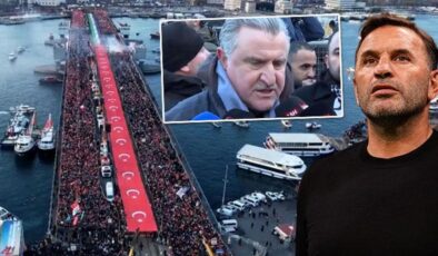 Türkiye, Filistin için ayakta! Galata Köprüsü’nde düzenlenen yürüyüş için yoğun katılım | Okan Buruk’tan mesaj: Filistin halkının yanındayız