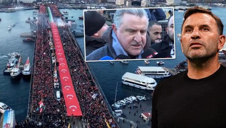 Türkiye, Filistin için ayakta! Galata Köprüsü’nde düzenlenen yürüyüş için yoğun katılım | Okan Buruk’tan mesaj: Filistin halkının yanındayız