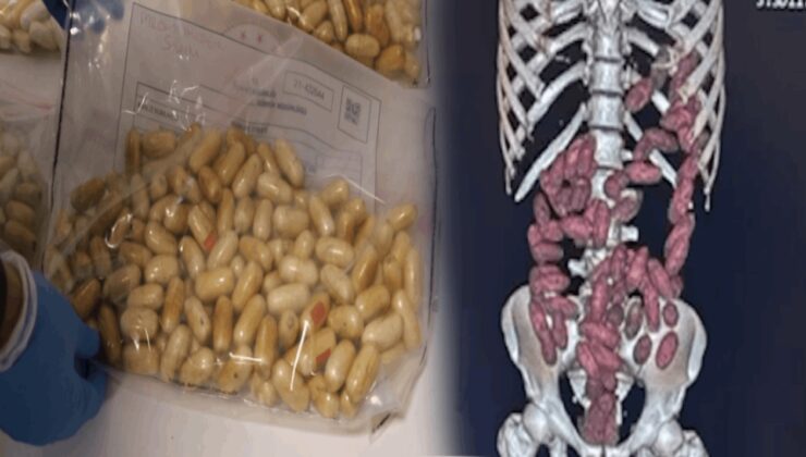 Vücudunda  29,7 kilo uyuşturucuyla yakalandı