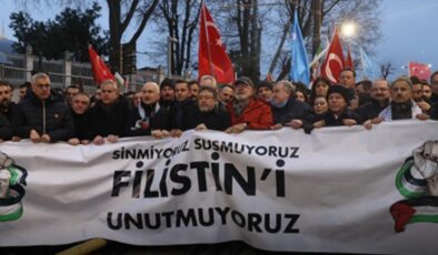 'Erdoğan'dan sonrası kavgası' mitinge yansıdı: Filistin mitinginde gözler onları aradı