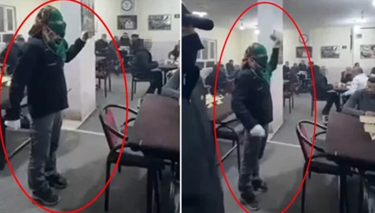 Yüzünü gizleyip kahvehanede terör propagandası yapan şahıs yakalandı