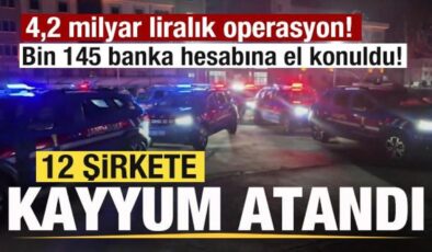 4,2 milyar liralık operasyon! Bin 145 banka hesabına el konuldu! 12 şirkete kayyum atandı