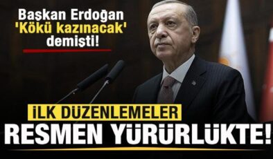 Başkan Erdoğan ‘Kökü kazınacak’ demişti! İlk düzenlemeler Resmi Gazete’de!