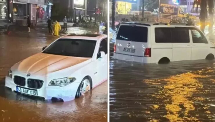 Bodrum’u sağanak vurdu! Yollar kapandı, araçlar mahsur kaldı