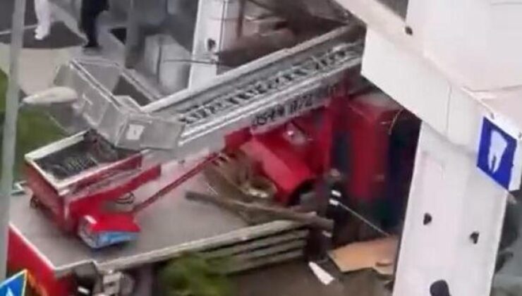 Büyükçekmece’de feci vinç kazası: Binaya girdi!