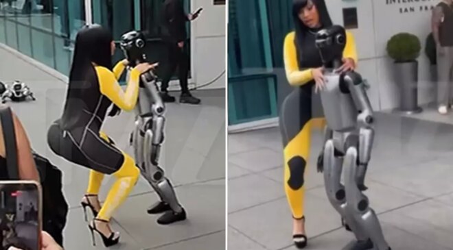 Cardi B rezil oldu! Robotla yaptığı dans kötü bitti