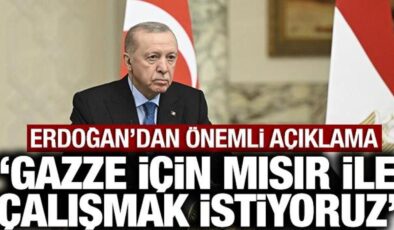 Cumhurbaşkanı Erdoğan: Gazze’nin yeniden imarında da Mısır ile çalışmak istiyoruz