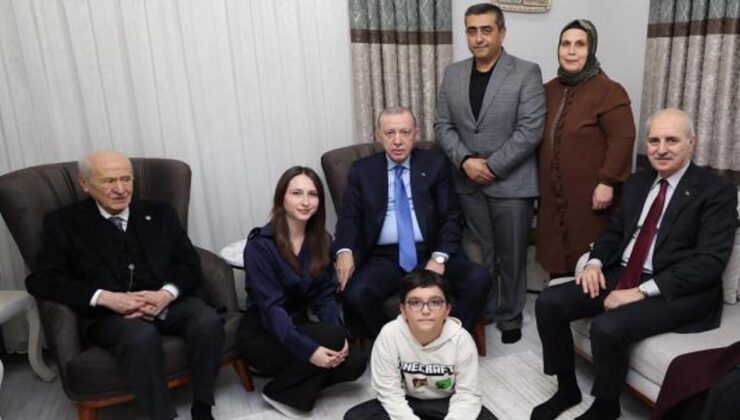 Cumhurbaşkanı Erdoğan’dan depremzede aileye ziyaret