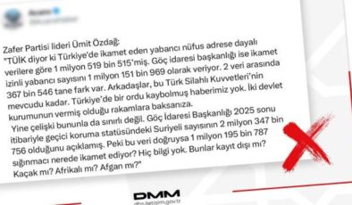 DMM’den Zafer Partisi’nin provokasyonuna cevap: Kayıp yabancı nüfus yok!