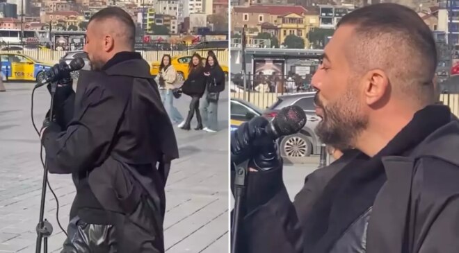 İstanbul’un göbeğinde şarkı söyledi, kim olduğunu fark eden şaştı kaldı