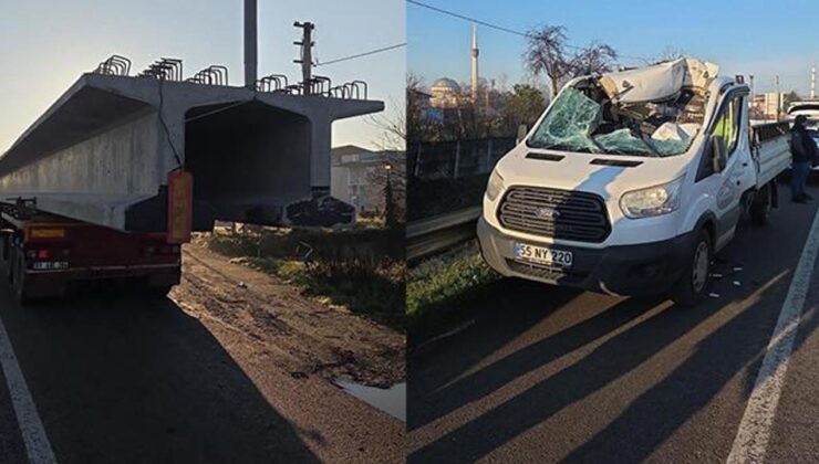 Korkunç kaza: Beton yüklü tıra saplandı! 1 ölü