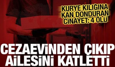 Kurye kılığında cinayet! Cezaevinden izinli çıkıp annesini, kızını ve eşini öldürdü