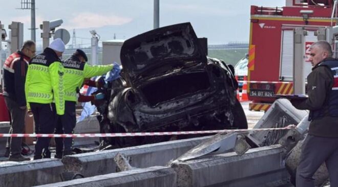 Kuzey Marmara’da korkunç kaza! Bariyerlere çarptı alev aldı, sürücü hayatını kaybetti