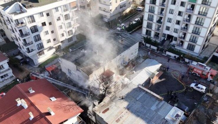 Maltepe’de korku dolu anlar: Atölye alev alev yandı