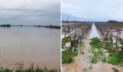 Manisa’da büyük panik! Çay taştı, kritik köprü su altında kaldı
