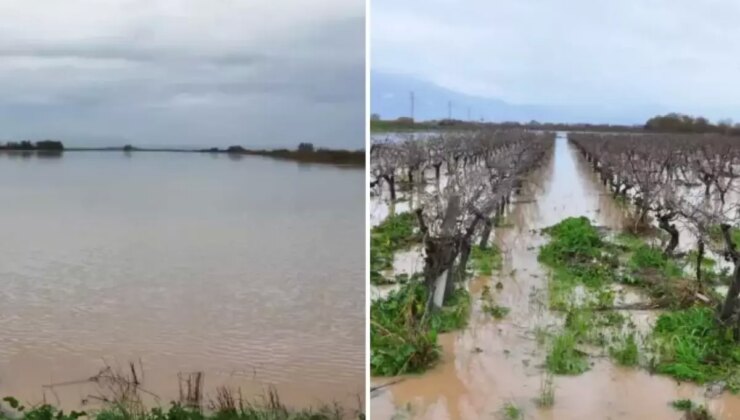 Manisa’da büyük panik! Çay taştı, kritik köprü su altında kaldı
