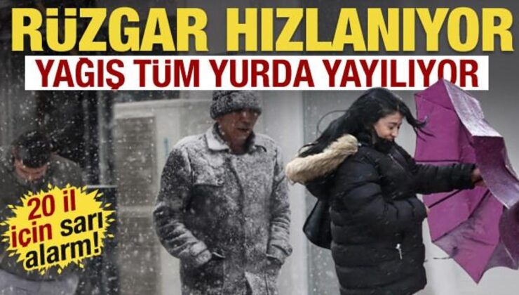 Meteoroloji 20 ili uyardı: Kuvvetli kar ve fırtına geliyor! Saatte 80 kilometreyi bulacak