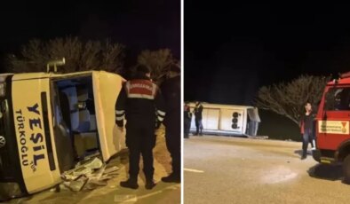 Önce çarptı sonra devrildi! 11 kişi yaralandı