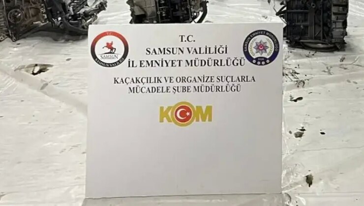 Samsun’da 13 gümrük kaçağı otomobil motoru ele geçirildi
