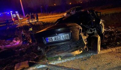 Samsun’da devrilen otomobilin sürücüsünden acı haber