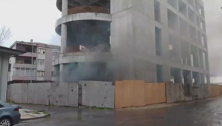 Silivri’de inşaat alanında korkutan alevler