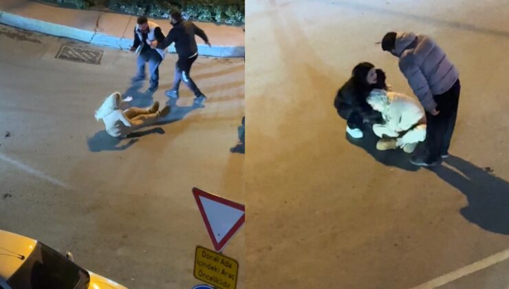 Şişli’de sokaktaki tartışma sonrası kendini yerden yere atan kadın direği yumrukladı