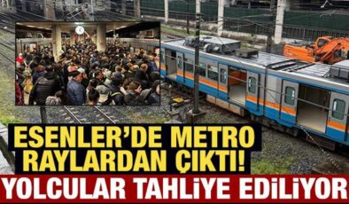 Son Dakika: Esenler’de metro raylardan çıktı! Yolcular tahliye ediliyor