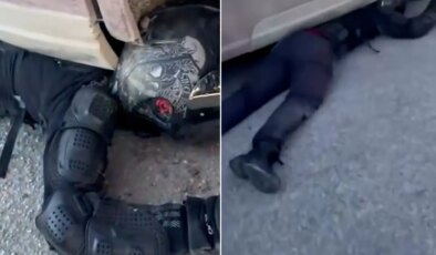 Tonlarca ağırlığındaki tırın altından mucize kurtuluş