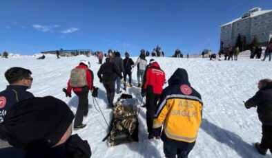 Uludağ’da korku dolu anlar: Kızakla dereye uçtu