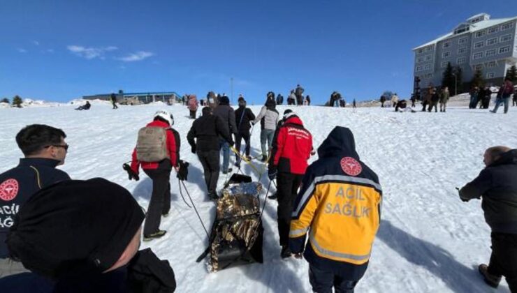 Uludağ’da korku dolu anlar: Kızakla dereye uçtu