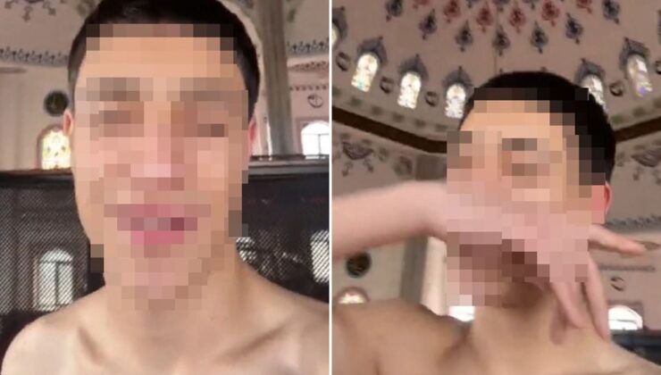 Camide yarı çıplak halde küfürlü şarkı söyledi, gözaltına alındı