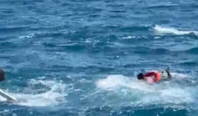 Denizde can pazarı! 3 saat kurtarılmayı bekledi, devriyedeki polisler fark etti!