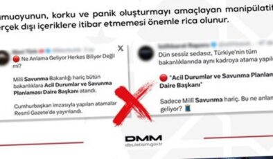 DMM’den ‘Acil Durumlar Dairesi Başkanı atamaları savaş hazırlığıdır’ iddialarına yalanlama