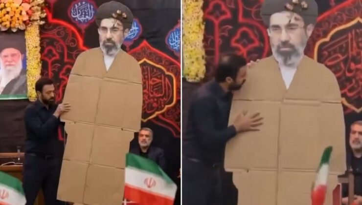 İddialar doğru mu? Törene Mücteba Hamaney’in maketi getirildi