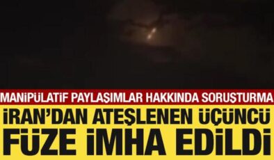 İran’dan ateşlenen üçüncü füze engellendi